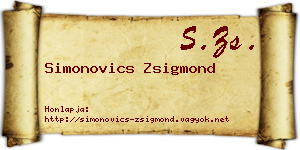 Simonovics Zsigmond névjegykártya